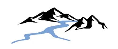 Profilo di montagne con un torrente che scende a valle